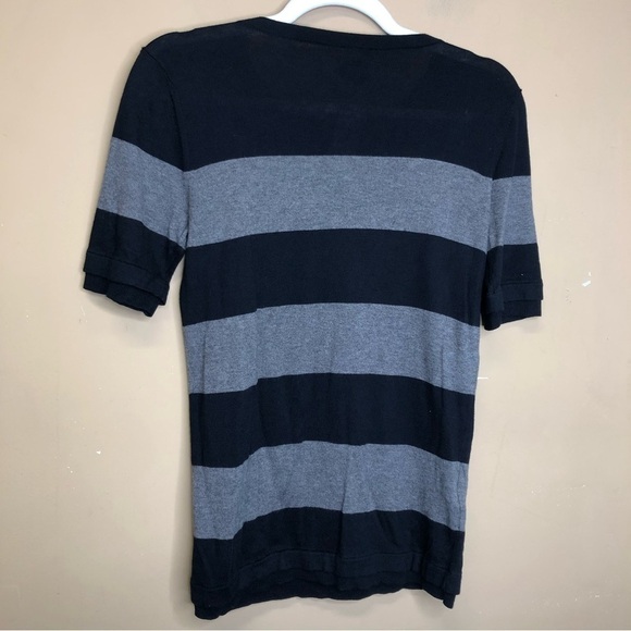 Ann Taylor Light Weight Gray Striped Blouse Size Small Petite NWT - Picture 2 of 7